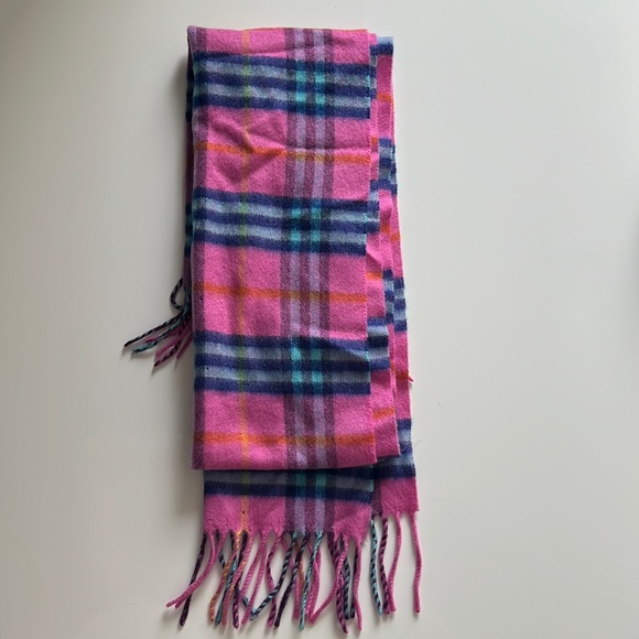 Authentic Burberry Cashmere Scarf Plaid - Picture 1 of 2
